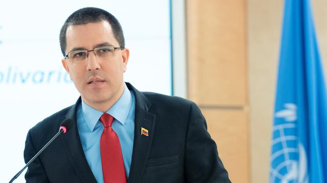 Le ministre des Affaires étrangères vénézuélien Jorge Arreaza devant le Conseil des droits de l'homme de l'ONU à Genève, le 27 février 2019. [Reuters - UN/Jean Marc Ferre]