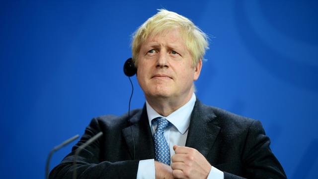 Boris Johnson pendant une conférence de presse en Allemagne, le 21 août 2019. [Keystone - Clemens Bilan]