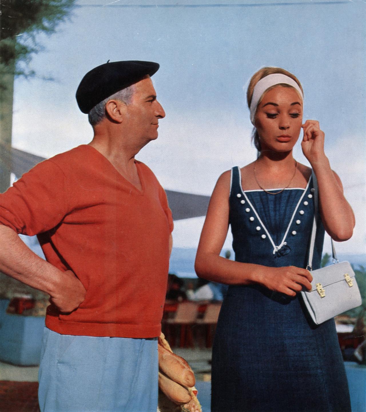 Louis de Funès et Geneviève Grad dans "Le Gendarme de Saint-Tropez". [AFP - Marcel Dole]