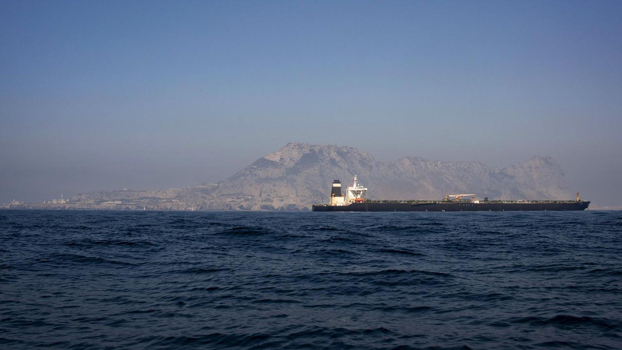 Le pétrolier iranien Grace 1 au large de Gibraltar. [Keystone/AP Photo - Marcos Moreno]