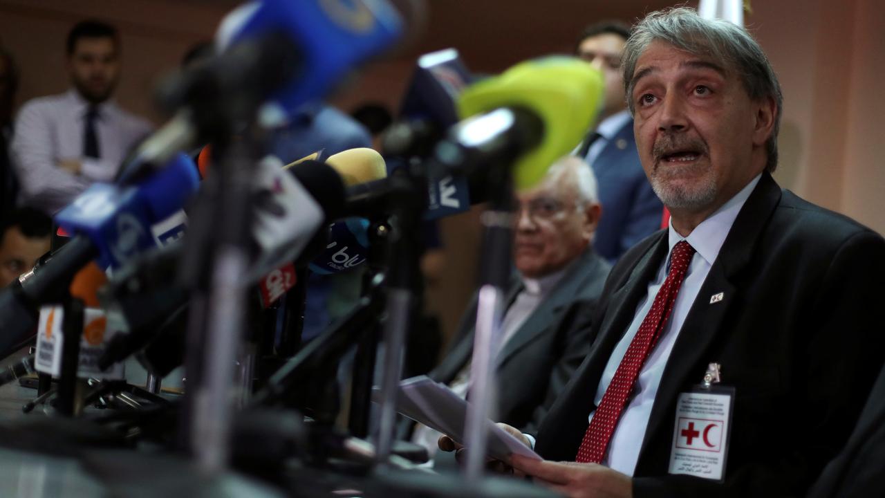 Le président de la Fédération Internationale de la Croix-Rouge Francesco Alvarado lors d'une conférence de presse à Caracas. [Reuters - Ivan Alvarado]