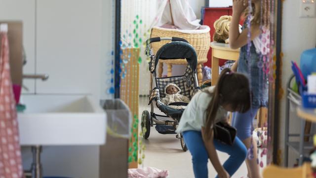 Une crèche à Steinfeld, dans le canton d'Aarau. [Keystone - Christian Beutler]