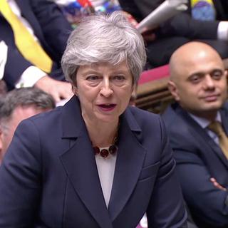 Theresa May, ici photographiée en train de répondre aux questions du Parlement britannique, le 27 mars 2019. [Reuters - Reuters TV]