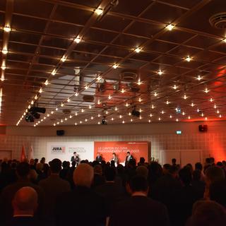 La réception jurassienne à Baselworld en 2018. [RTS - Gaël Klein]