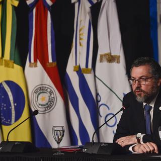 Le ministre brésilien des Affaires Etrangères Ernesto Araujo lors du dernier sommet du Mercosur ce juillet 2019 en Argentine. [KEYSTONE - Gustavo Garello]