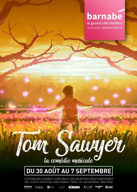 L'Affiche de la comédie musicale Tom Sawyer au café-théâtre Barnabé. [DR]