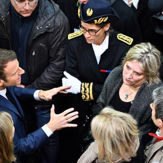 Emmanuel Macron a été pris à partie à Amiens. [AFP - Christophe Archambault]