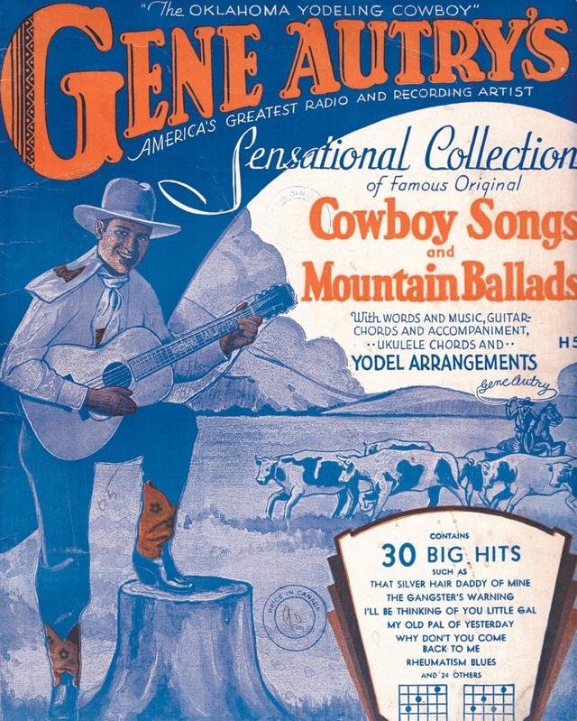 Grâce à ce livre, le musicien et acteur Gene Autry a enseigné le yodel aux Américains dans les années 1930. [SAMMLUNG C. WAGNER - SRF]