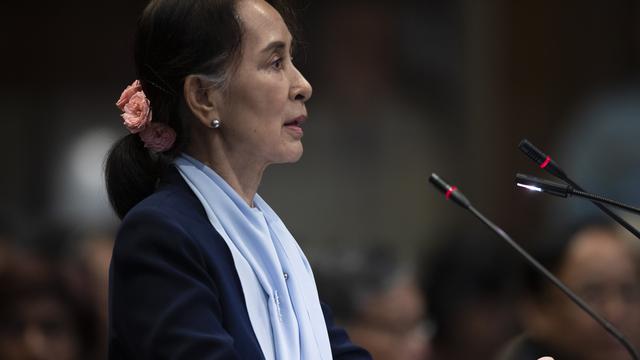 Aung San Suu Kyi s'adresse la Cour internationale de justice à La Haye, ce 11 décembre 2019. [AP Photo - Peter Dejong]