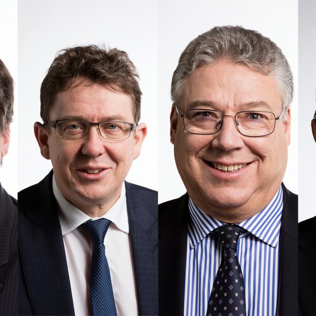 Christian Levrat, Albert Rösti, Filippo Lombardi et Christian Lüscher. [Keystone - Gaetan Bally]