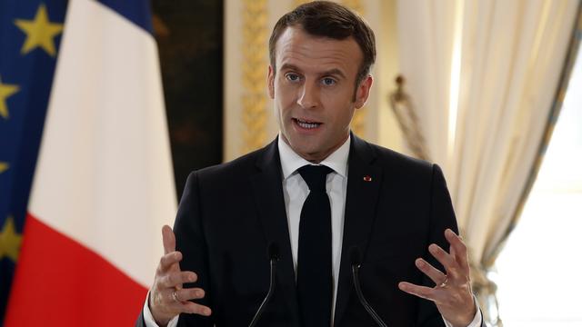 Le président français Emmanuel Macron plaide pour "une renaissance européenne". [Keystone/AP Photo - Christophe Ena]
