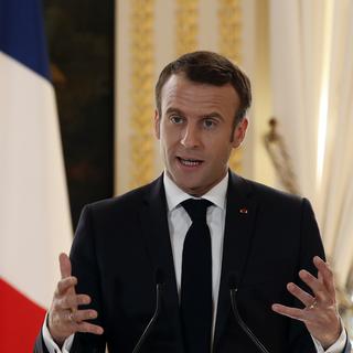 Le président français Emmanuel Macron plaide pour "une renaissance européenne". [Keystone/AP Photo - Christophe Ena]