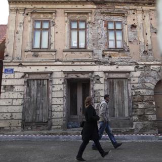 La ville de Vukovar avait été détruite par les forces paramilitaires Serbes et Yougoslaves. [Reuters - Antonio Bronic]