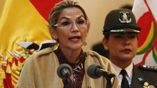 Jeanine Añez, la présidente bolivienne par intérim. [Keystone - Juan Karita]