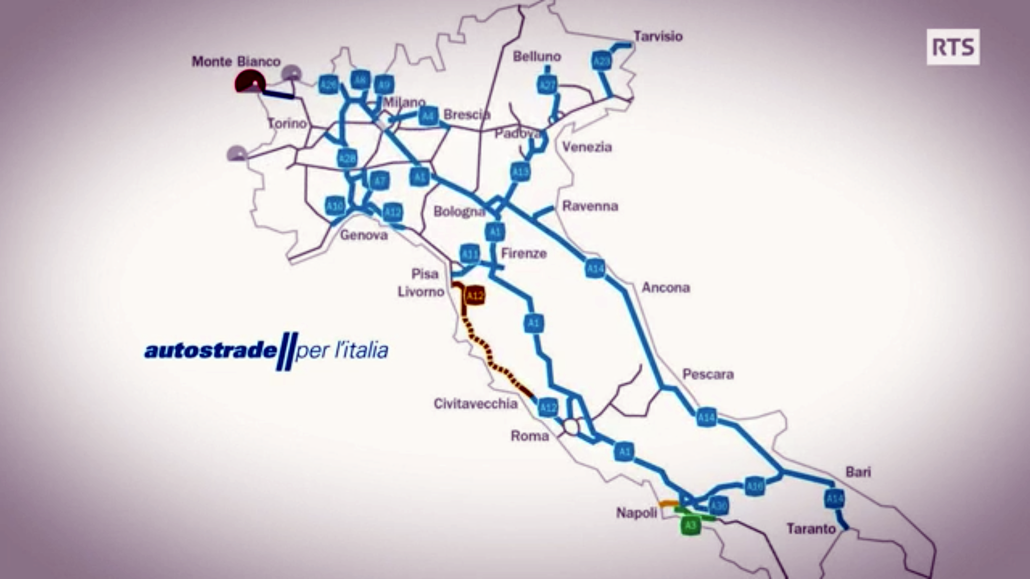 Autostrade per l'Italia gère 3000km d'autoroutes en Italie. [RSI]
