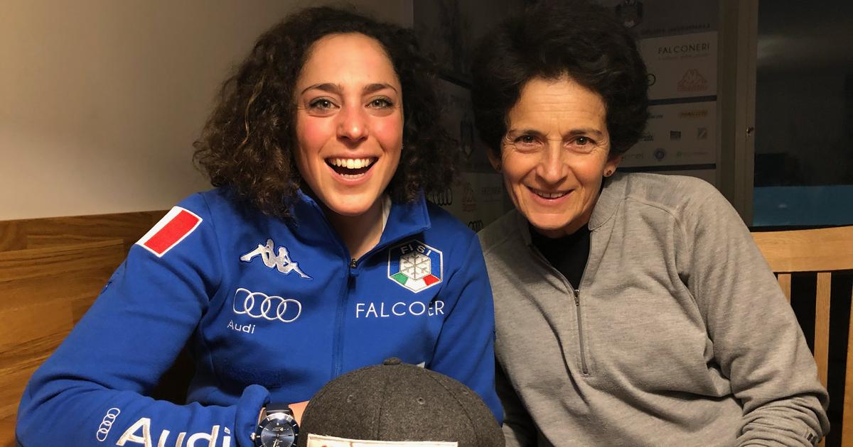 Federica Brignone et sa maman à l'interview