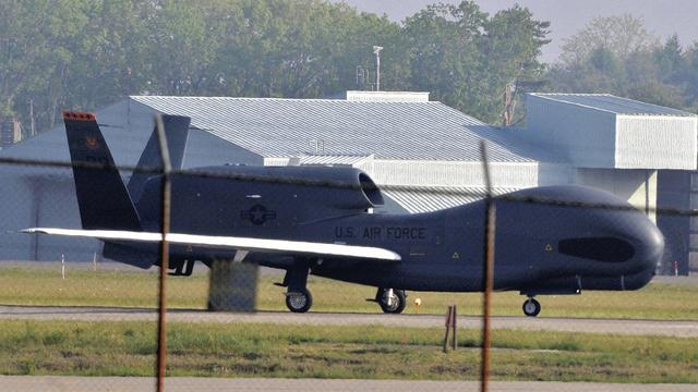 Un drone Global Hawk de l'armée américaine. [Keystone - Tsuyomi Mikami/Yomiuri/The Yomiuri Shimbun]