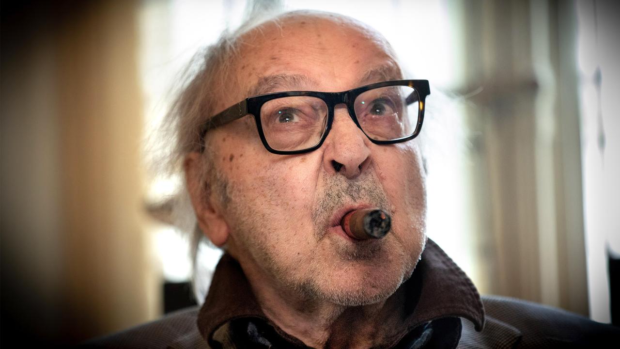 Jean-Luc Godard chez lui à Rolle (VD) le 5 avril 2019. [RTS - Philippe Christin]
