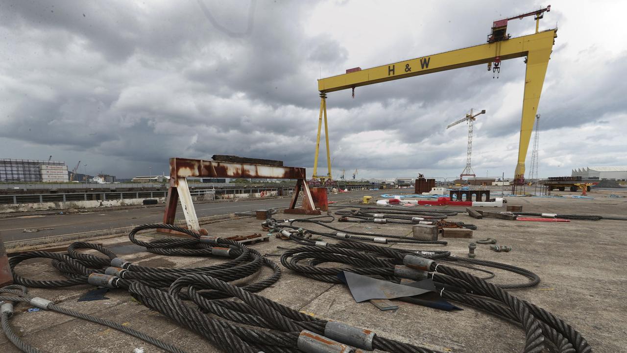 Une partie du chantier naval de Harland and Wolff, à Belfast. Irlande du Nord, le 5 août 2019. [Keystone/pa via ap - Liam McBurney]