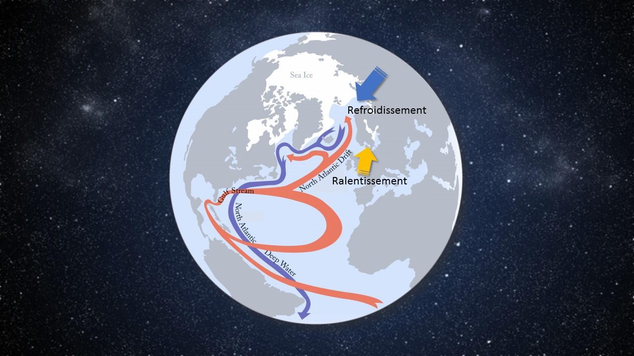 Changements sur la circulation méridienne des courants (AMOC) en cas de fonte des inlandsis [rts.ch]