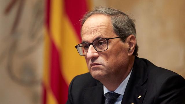 Le président du gouvernement catalan Quim Torra. [Keystone - EPA/Alejandro Garcia]