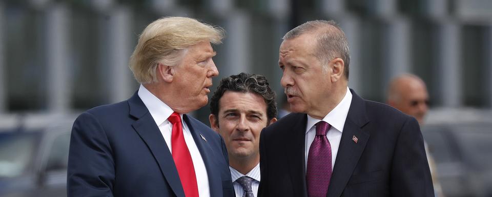 Donald Trump et Recep Tayyip Erdogan, ici en juillet 2018. [AP/Keystone - Pablo Martinez Monsivais]