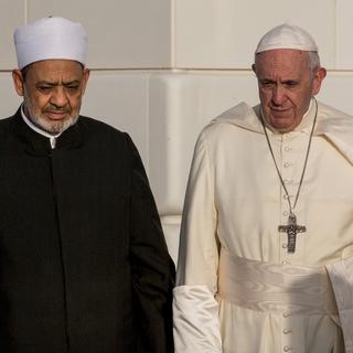 Le Grand imam dʹAl-Azhar et le pape François le 4 février 2019. [DPA / dpa Picture-Alliance - Gehad Hamdy]