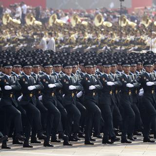 Un défilé militaire géant pour célébrer les 70 ans de la Chine. [Keystone - AP Photo/Ng Han Guan]