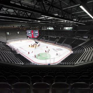 La Vaudoise Arena lundi 23 septembre 2019, un jour avant son inauguration. [Keystone - Laurent Gilliéron]