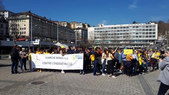 L'Endomarche, samedi après-midi 30.03.2019 sur la place de La Riponne à Lausanne. [S-Endo]