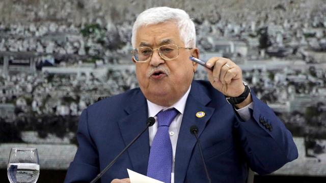 Mahmoud Abbas lors de son discours à Ramallah, jeudi 25.07.2019. [STR/EPA/Keystone]