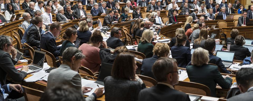 La salle du Conseil national, à Berne. [Keystone - Alessandro della Valle]