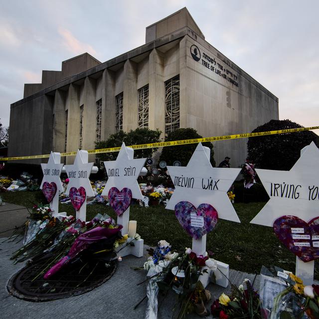 La synagogue de "L'Arbre de Vie" à Pittsburgh où onze personnes avaient perdu la vie dans une fusillade. [Keystone/AP Photo - Matt Rourke]
