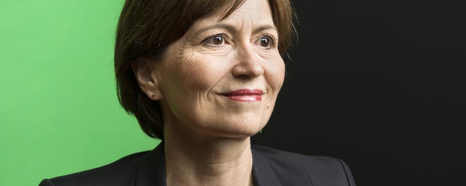 Regula Rytz, présidente des Verts suisses, photographiée en juillet 2019 à Berne. [Keystone - Gaetan Bally]