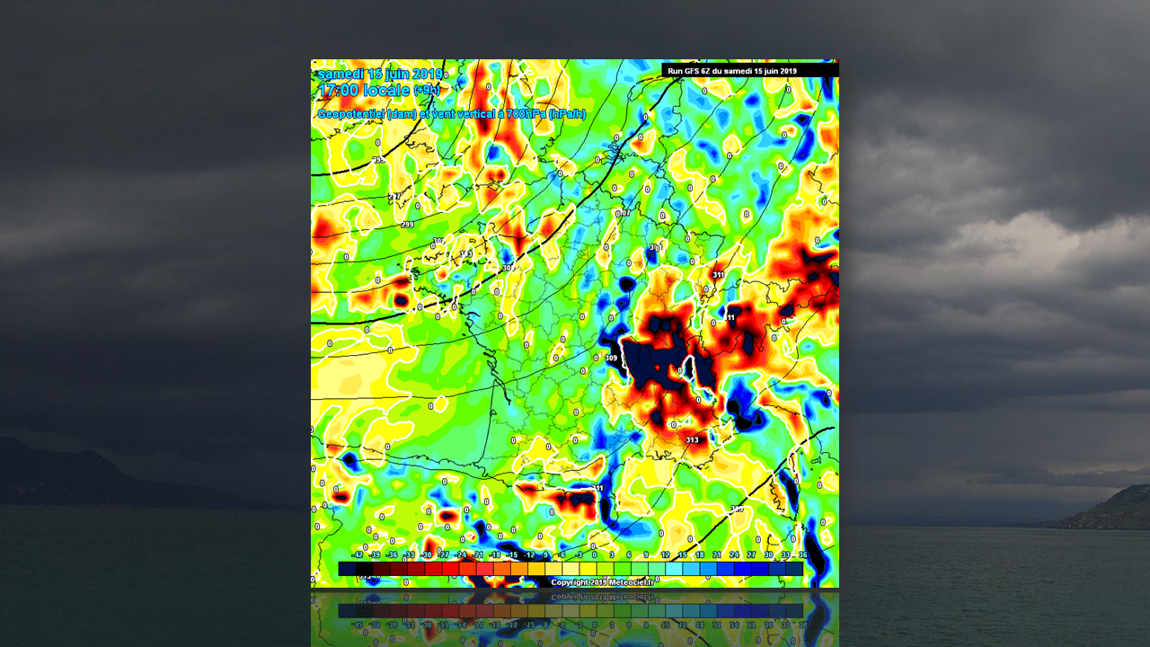 Mouvements verticaux prévus le 15 juin en altitude par le modèle GFS [GFS]