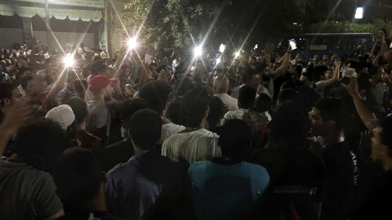 Des manifestants anti-Sissi au Caire, ce 21 septembre 2019. [AP Photo - Nariman El-Mofty]