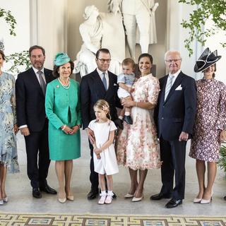 La famille royale de Suède au complet lors d'une photo de famille [EPA/Keystone - Christine Olsson]