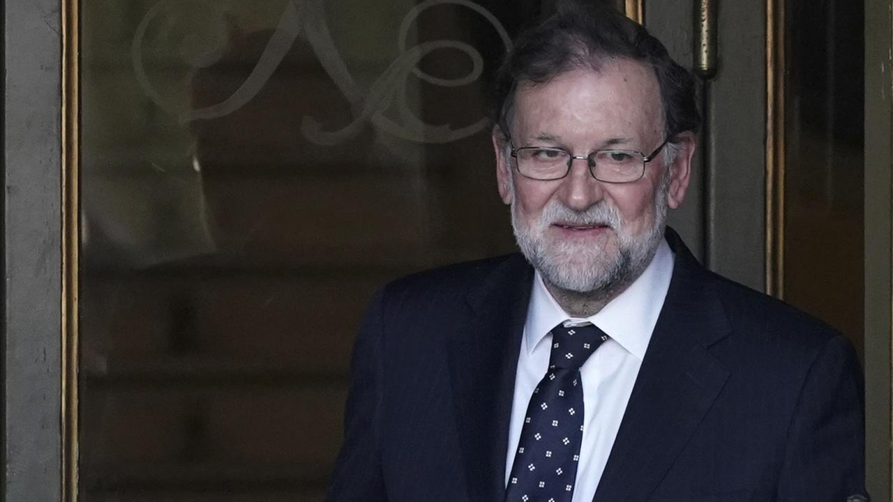 Mariano Rajoy à sa sortie du tribunal, mercredi 27.02.2019 à Madrid. [AP/Keystone - Andrea Comas]