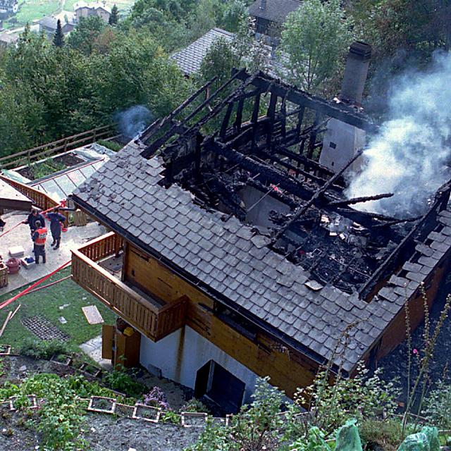 Le chalet de Granges-sur-Salvan (VS) où 25 personnes sont décedées en 1994. [Keystone - Fabrice Coffrini]