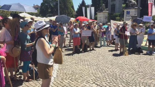 Manif à Berne contre les abus sexuels dans l'Eglise. [Keystone]