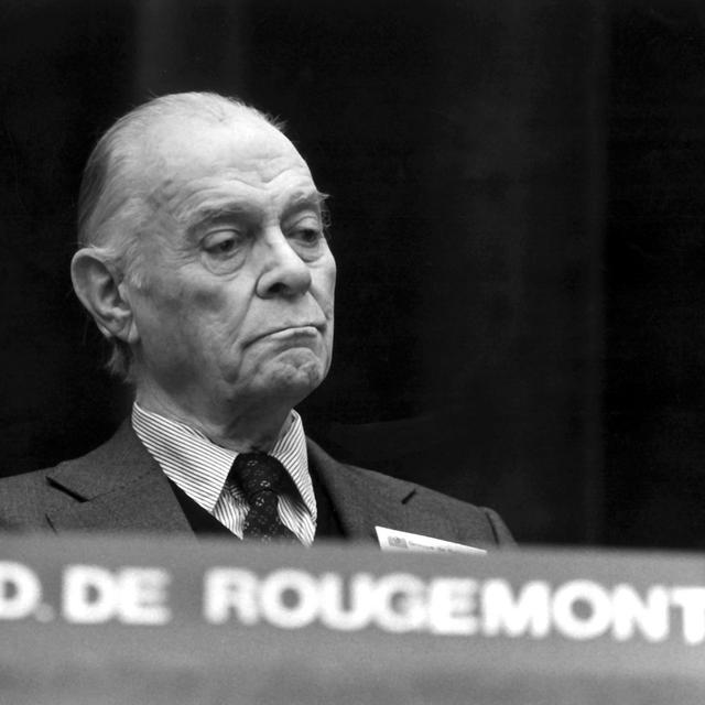 L'écrivain et intellectuel suisse Denis de Rougement en 1985.
STR
Keystone [STR]