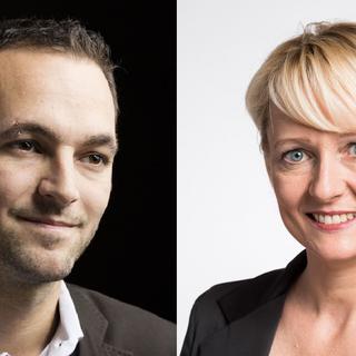 Debat entre Mathias Reynard (PS) et Isabelle Moret (PLR). [Keystone - Alessandro della Valle/Christian Beutler]