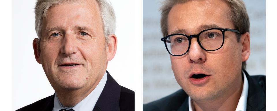 Hans Stöckli et Philippe Nantermod. [Keystone - - Gaëtan Bally
- Anthony Anex]