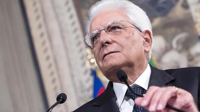 Le président Italien Sergio Mattarella lors de consultations politiques [EPA - Angelo Carconi]