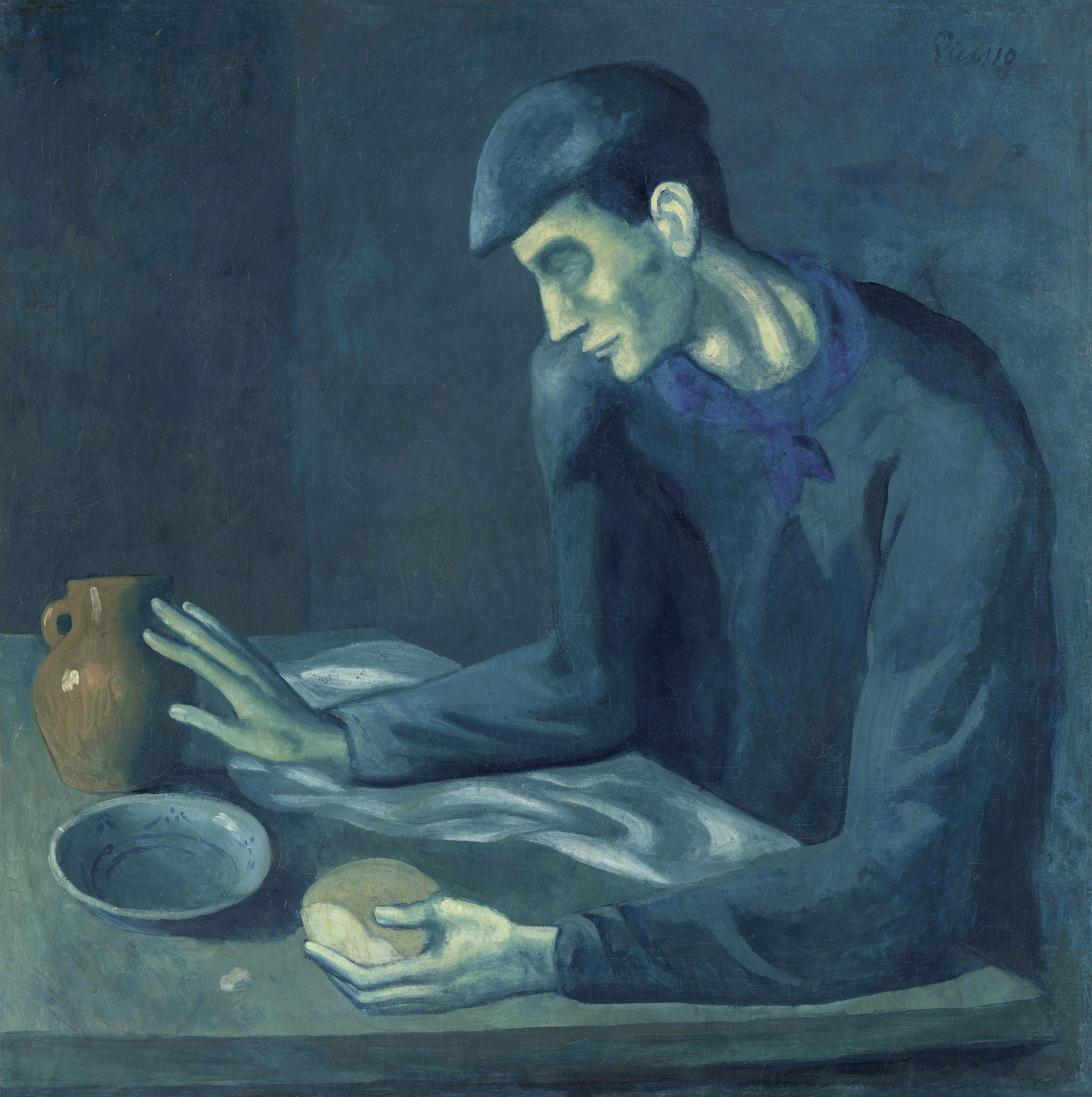 Pablo Picasso, "Le repas de l'aveugle", 1903. [© Succession Picasso / 2018, ProLitteris, Zurich / 2017, The Metropolitan Museum of Art / Art Resource / Scala, Florence]