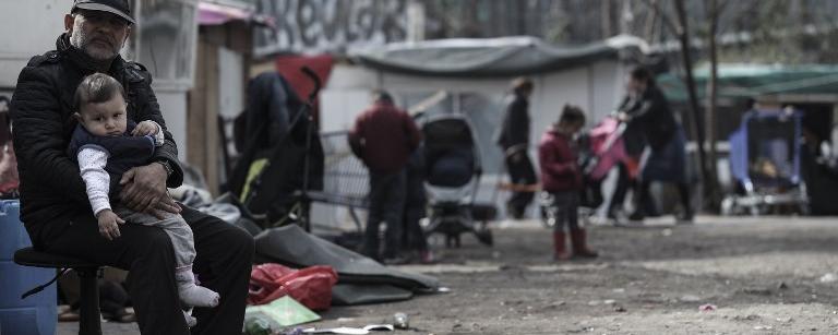 Un camp de Roms à Bobigny. [AFP - Kenzo Tribouillard]