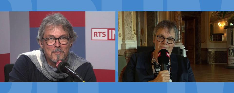 Liliane Maury-Pasquier, conseillère aux Etats socialiste genevoise et Jean-Paul Rouiller, responsable de l'analyse du terrorisme au Centre de politique de sécurité de Genève. [RTS]