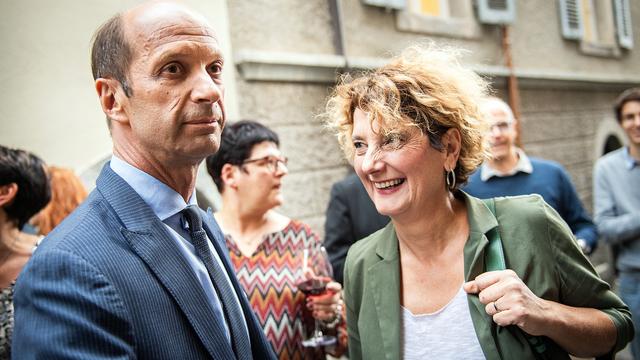 Beat Rieder et Marianne Maret représentent actuellement le PDC au Conseil des Etats. [Keystone - Olivier Maire]