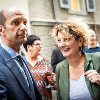Beat Rieder et Marianne Maret représentent actuellement le PDC au Conseil des Etats. [Keystone - Olivier Maire]