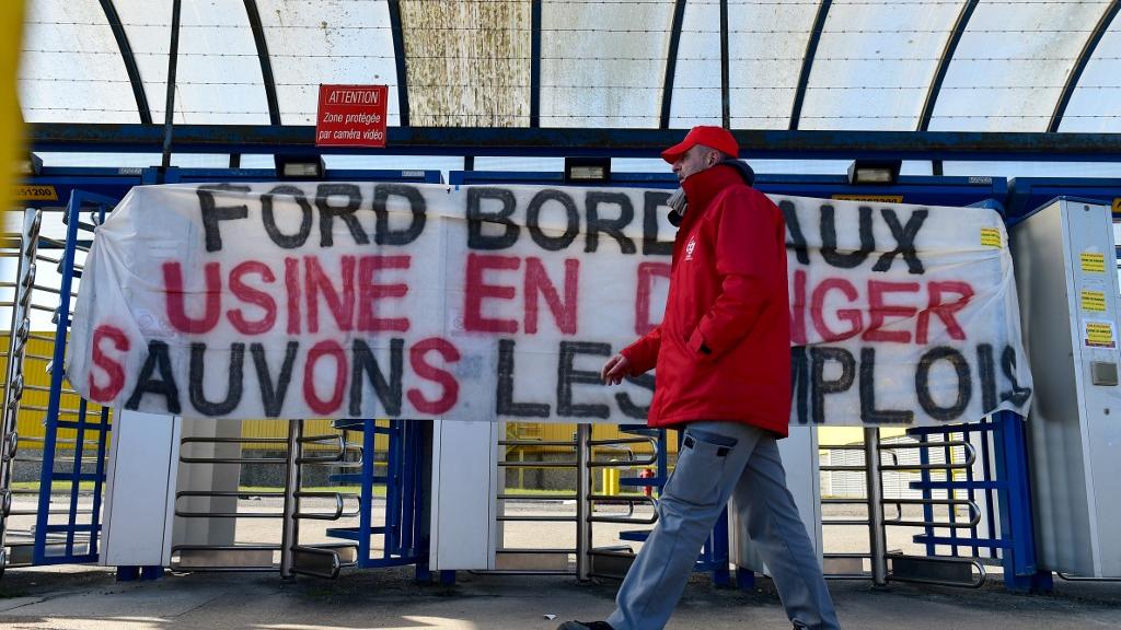 Manifestation à l'usine Ford à Blanquefort, près de Bordeaux [AFP - Nicolas Tucat]